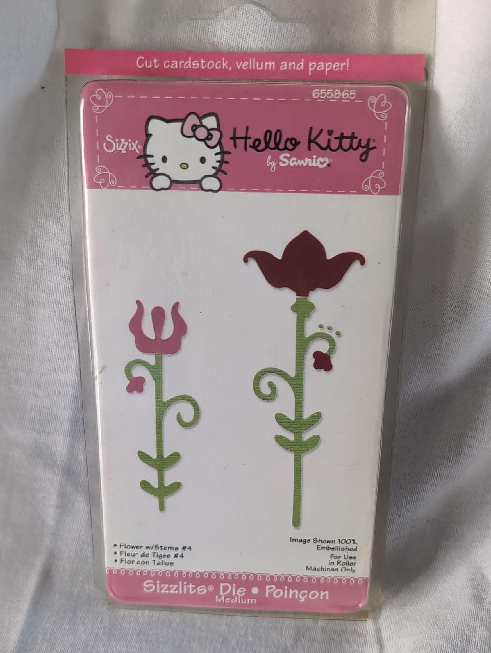 Hello Kitty Sizzix Flower With Stem Sizzlits Die Set